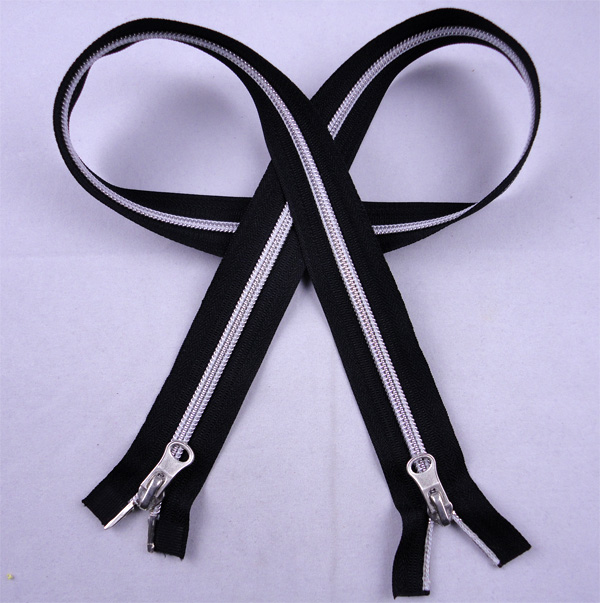 5# X-type two-way open-end auto-lock nylon silver teeth zipper