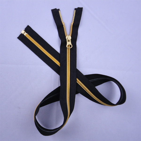 5# nylon golden teeth auto lock open-end zipper with metal puller