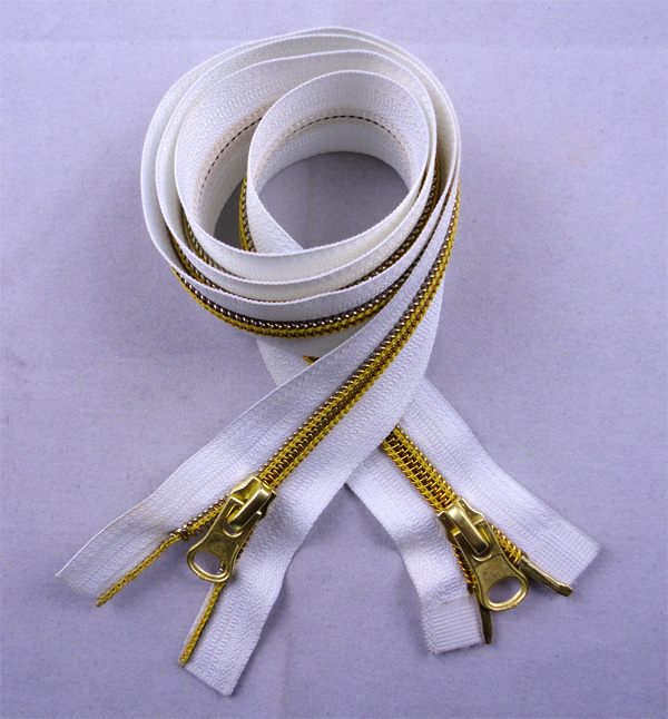 5#X-type two-way open atuo-lock nylon golden teeth zipper